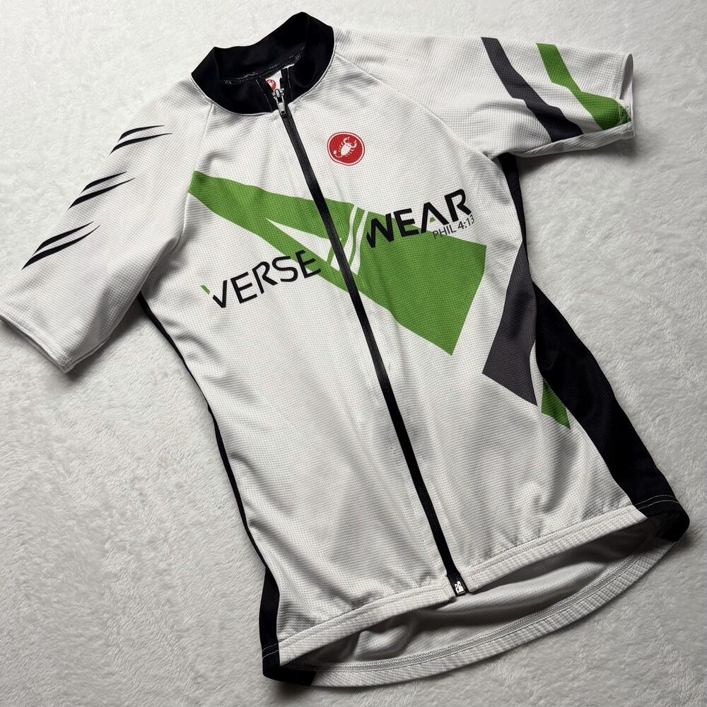 Castelli Cycling Bike Jersey Men's Verse Wear Phil 4:13 Religious USA Medium
